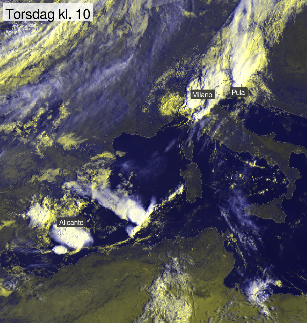 Satellittbilde av Europa