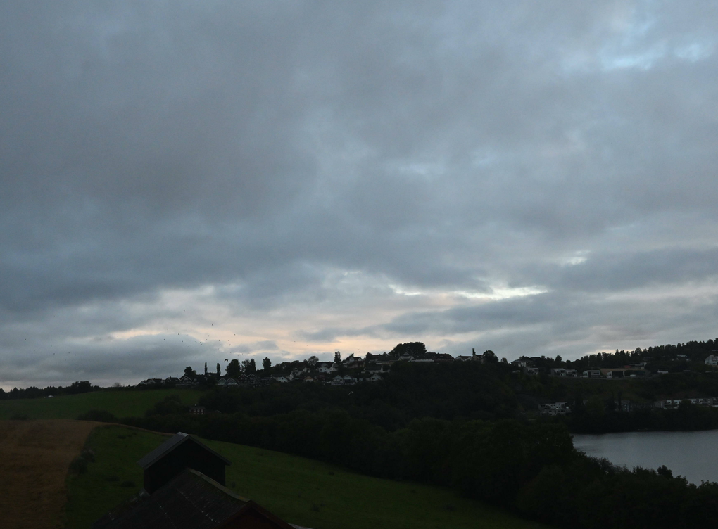 Webkamerabilde som viser skydekke over Levanger 16.09.